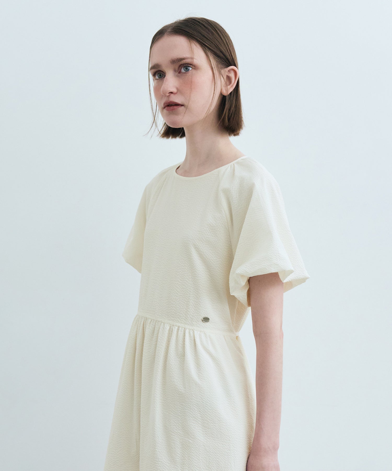 Marithe & Francois Girbaud - Puff Sleeve Dress (Cream) product image 3 | TRAB K-Fashion Australia