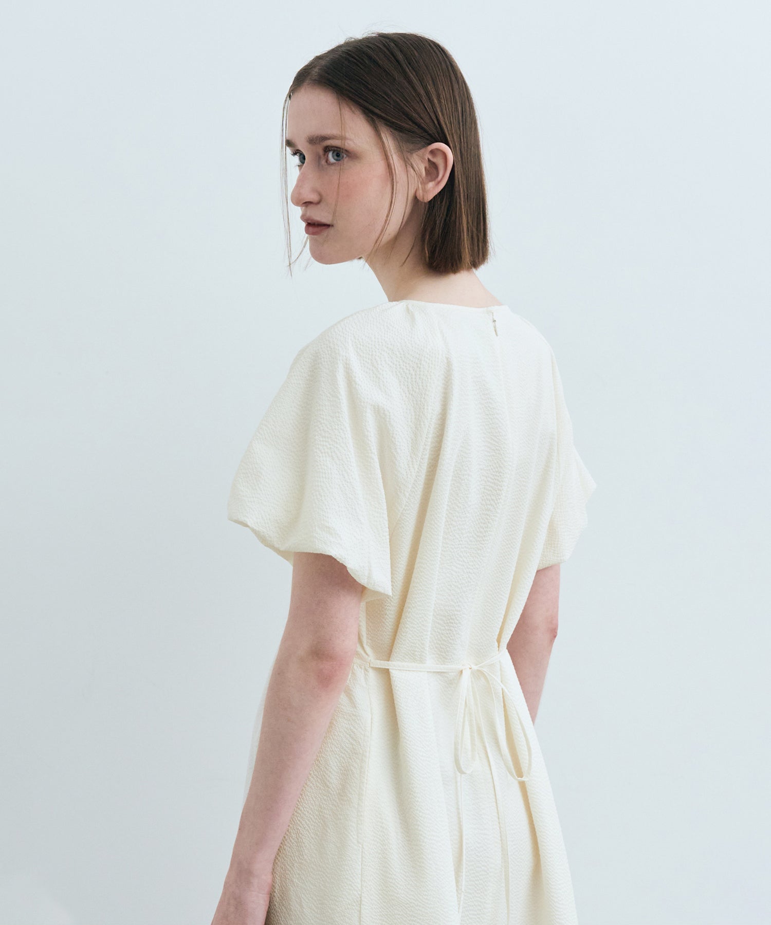 Marithe & Francois Girbaud - Puff Sleeve Dress (Cream) product image 4 | TRAB K-Fashion Australia