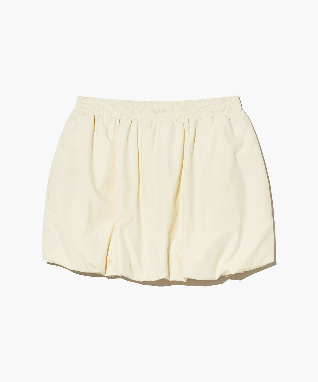 Marithe & Francois Girbaud - Nylon Bubble Hem Mini Skirt (Cream) product image 10 | TRAB K-Fashion Australia