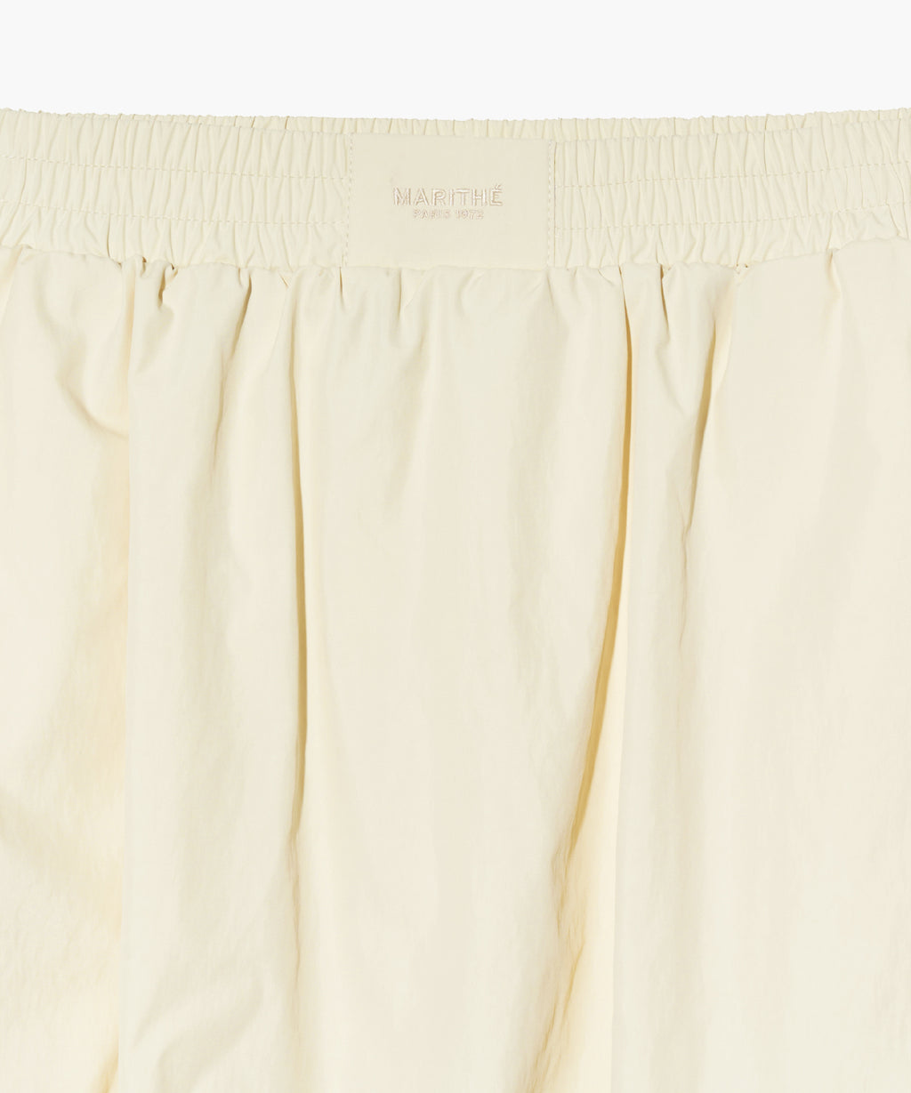Marithe & Francois Girbaud - Nylon Bubble Hem Mini Skirt (Cream) product image 12 | TRAB K-Fashion Australia