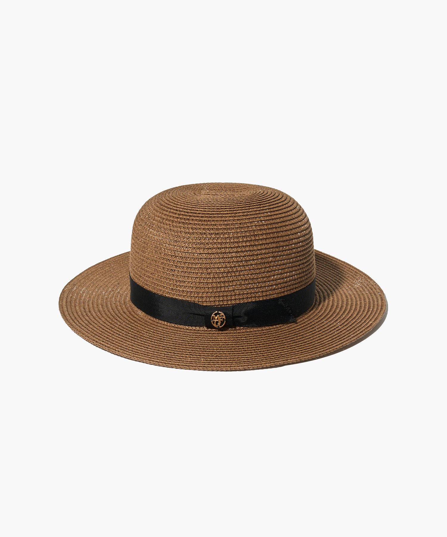 Marithe & Francois Girbaud - Circle Logo Raffia Hat (Brown) product image 1 | TRAB K-Fashion Australia