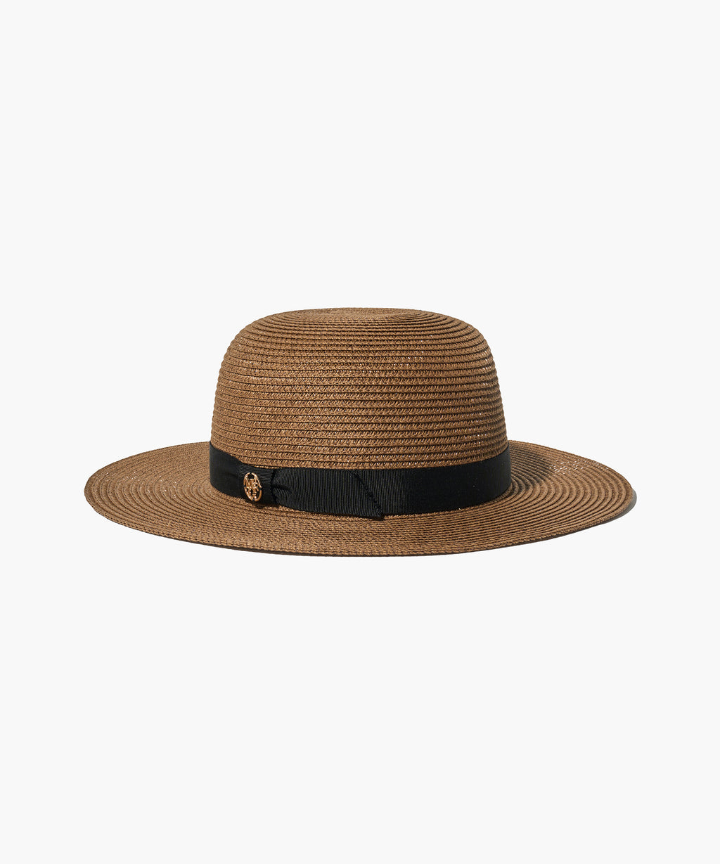 Marithe & Francois Girbaud - Circle Logo Raffia Hat (Brown) product image 2 | TRAB K-Fashion Australia