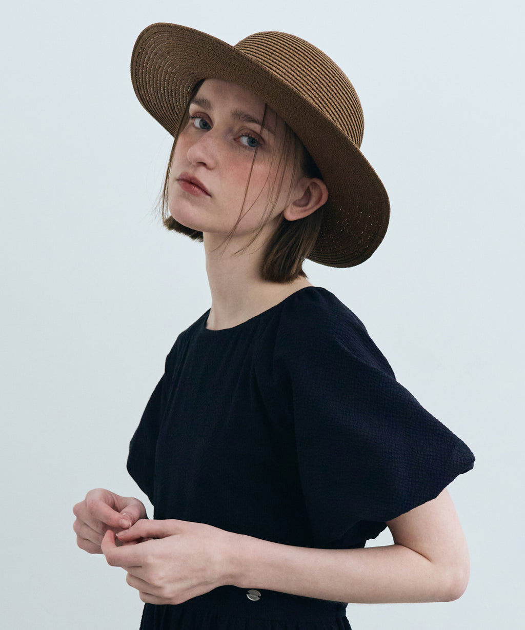 Marithe & Francois Girbaud - Circle Logo Raffia Hat (Brown) product image 6 | TRAB K-Fashion Australia