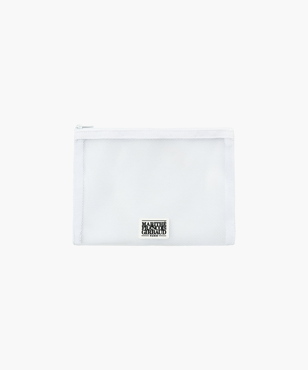 Marithe & Francois Girbaud - Classic Logo Mesh Pouch (White) product image 1 | TRAB K-Fashion Australia