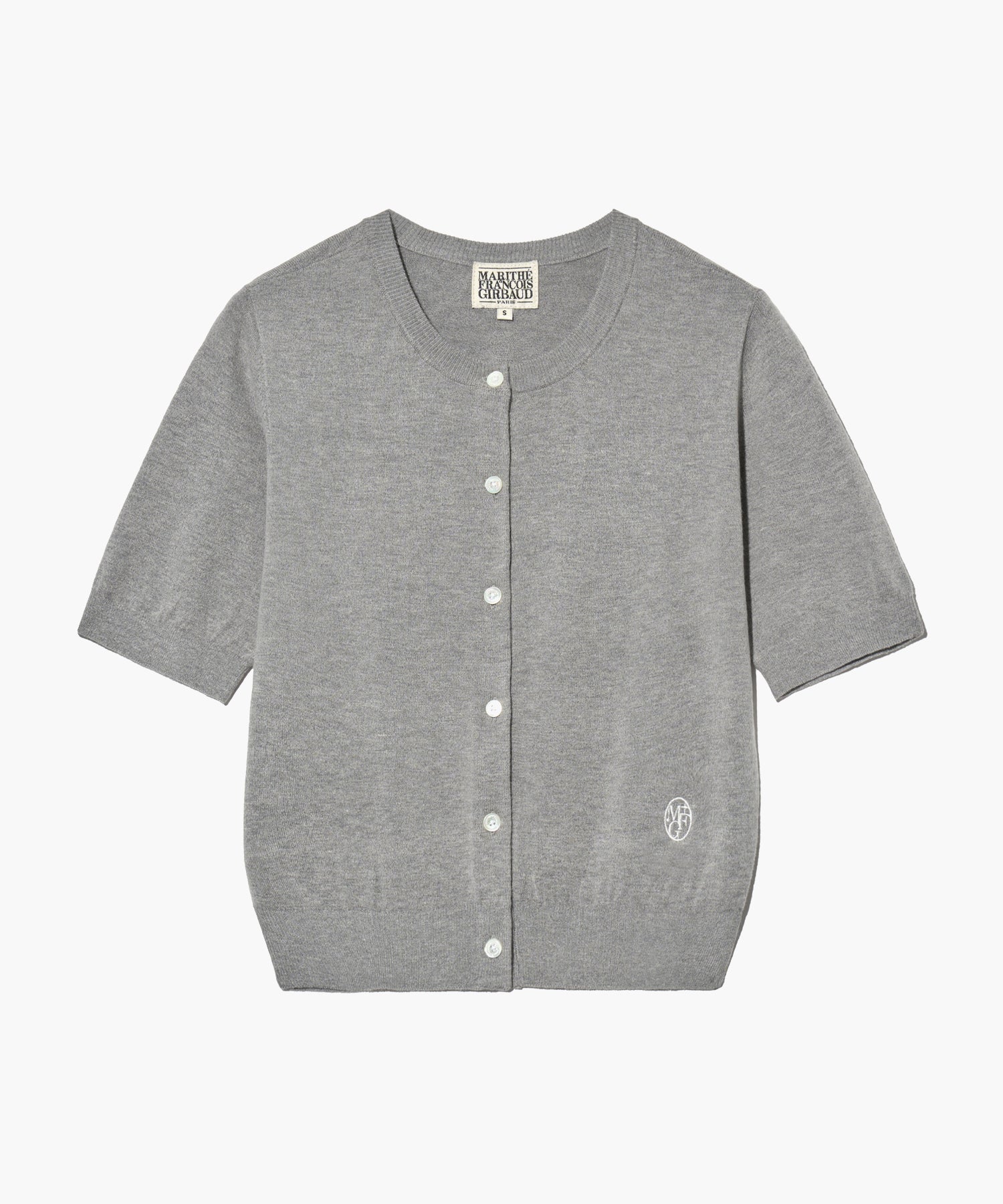 Marithe & Francois Girbaud - Round Neck Half Cardigan (Heather Gray) product image 8 | TRAB K-Fashion Australia