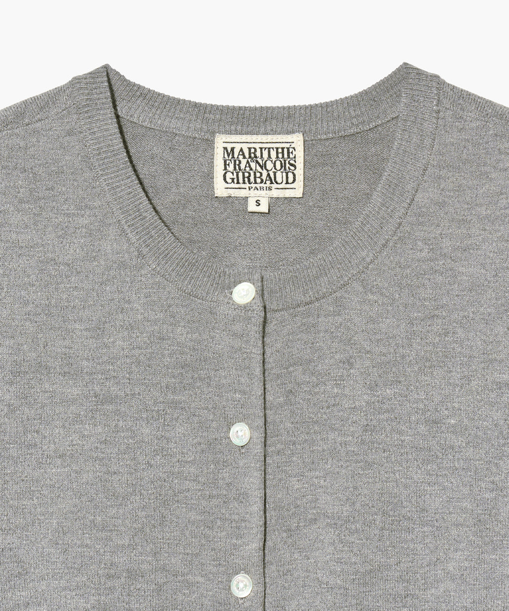Marithe & Francois Girbaud - Round Neck Half Cardigan (Heather Gray) product image 10 | TRAB K-Fashion Australia