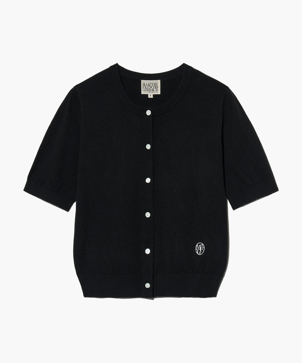 Marithe & Francois Girbaud - Round Neck Half Cardigan (Black) product image 8 | TRAB K-Fashion Australia