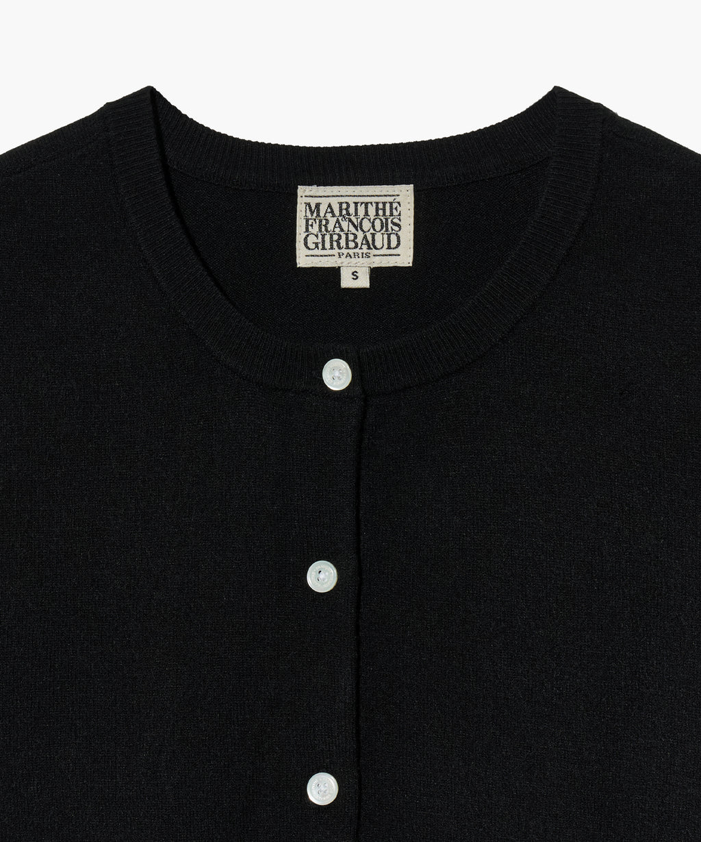 Marithe & Francois Girbaud - Round Neck Half Cardigan (Black) product image 10 | TRAB K-Fashion Australia