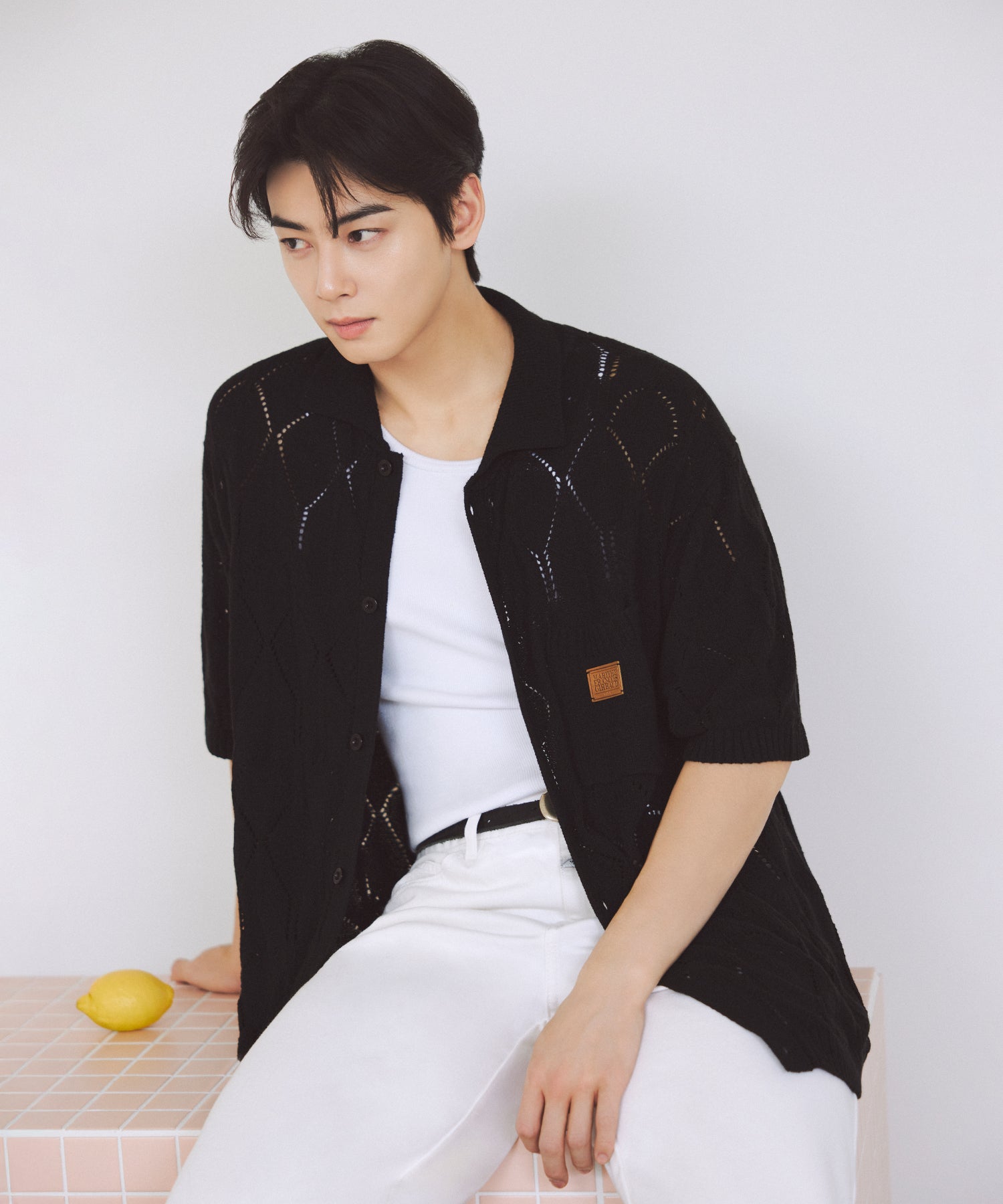 Marithe & Francois Girbaud - Crochet Half Cardigan (Black) product image 1 | TRAB K-Fashion Australia