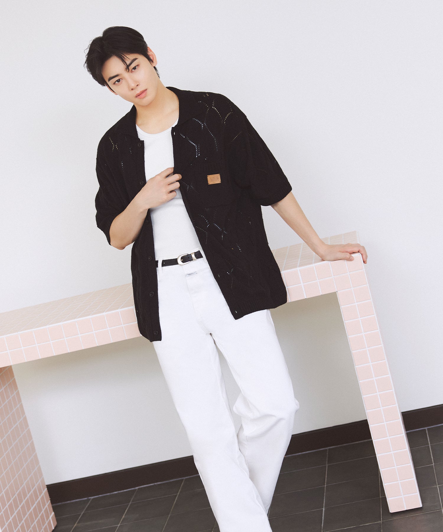 Marithe & Francois Girbaud - Crochet Half Cardigan (Black) product image 2 | TRAB K-Fashion Australia