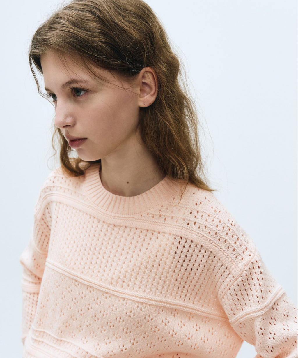 Marithe & Francois Girbaud - Crochet Knit Pullover (Pink) product image 3 | TRAB K-Fashion Australia