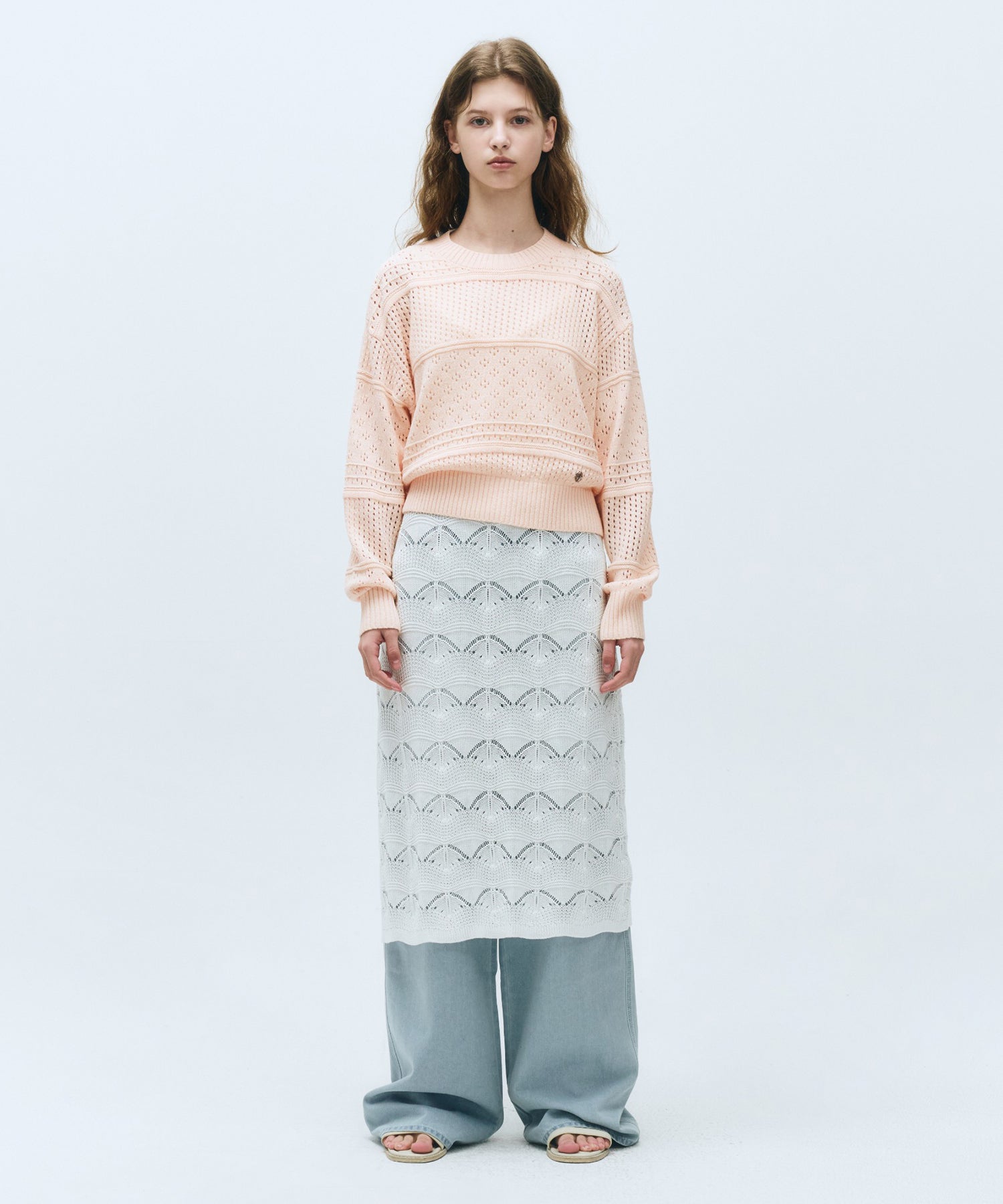 Marithe & Francois Girbaud - Crochet Knit Pullover (Pink) product image 5 | TRAB K-Fashion Australia