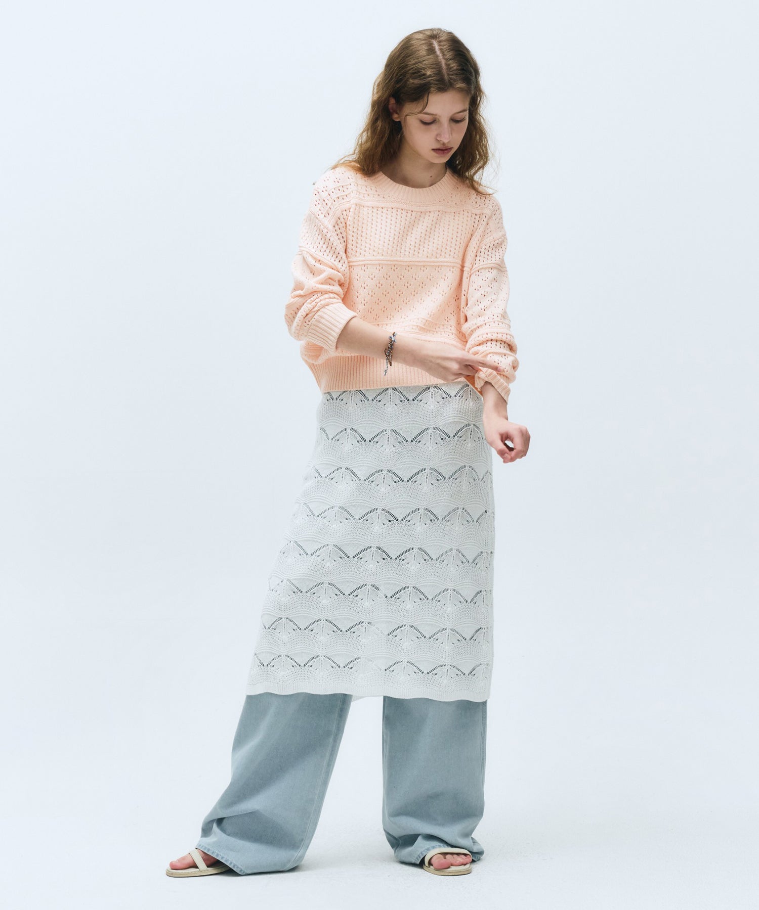 Marithe & Francois Girbaud - Crochet Knit Pullover (Pink) product image 7 | TRAB K-Fashion Australia
