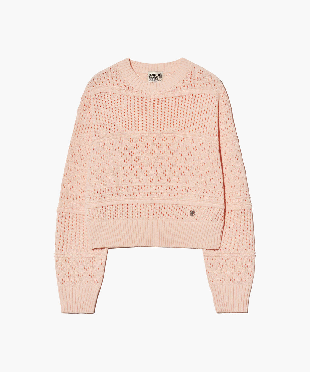 Marithe & Francois Girbaud - Crochet Knit Pullover (Pink) product image 8 | TRAB K-Fashion Australia