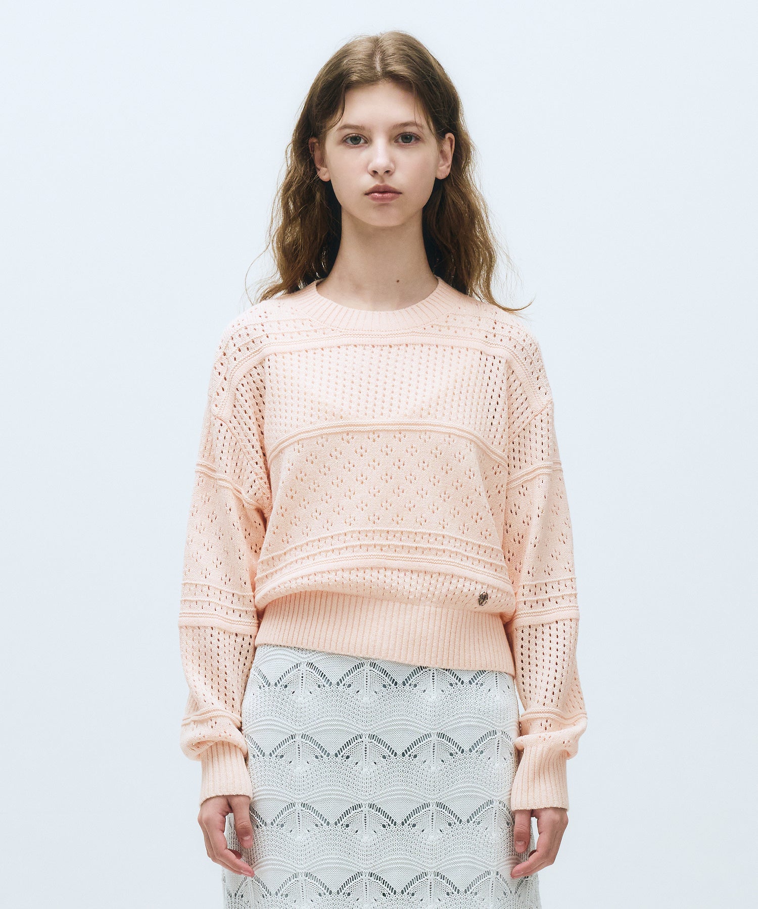 Marithe & Francois Girbaud - Crochet Knit Pullover (Pink) product image 1 | TRAB K-Fashion Australia