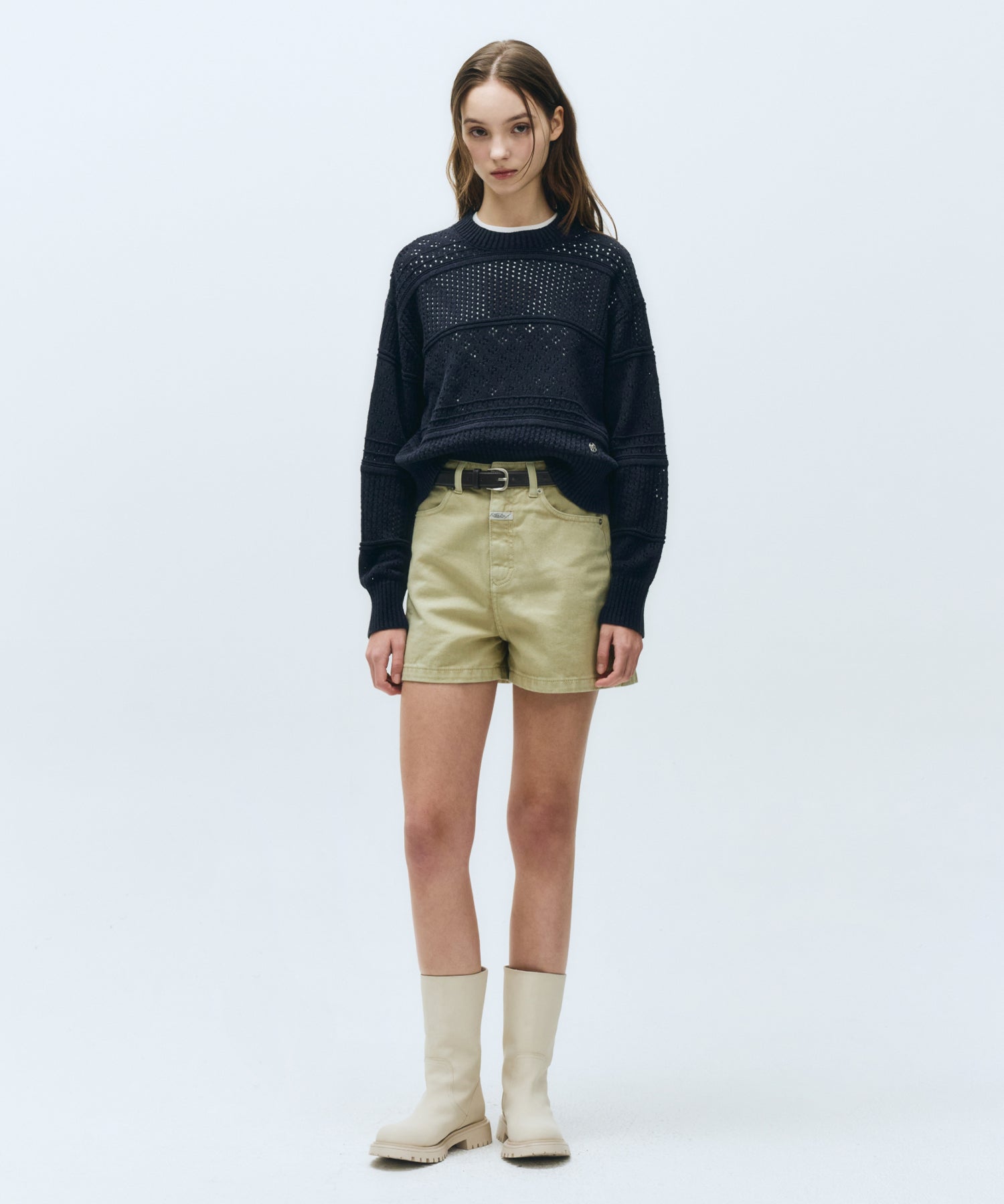 Marithe & Francois Girbaud - Crochet Knit Pullover (Navy) product image 5 | TRAB K-Fashion Australia