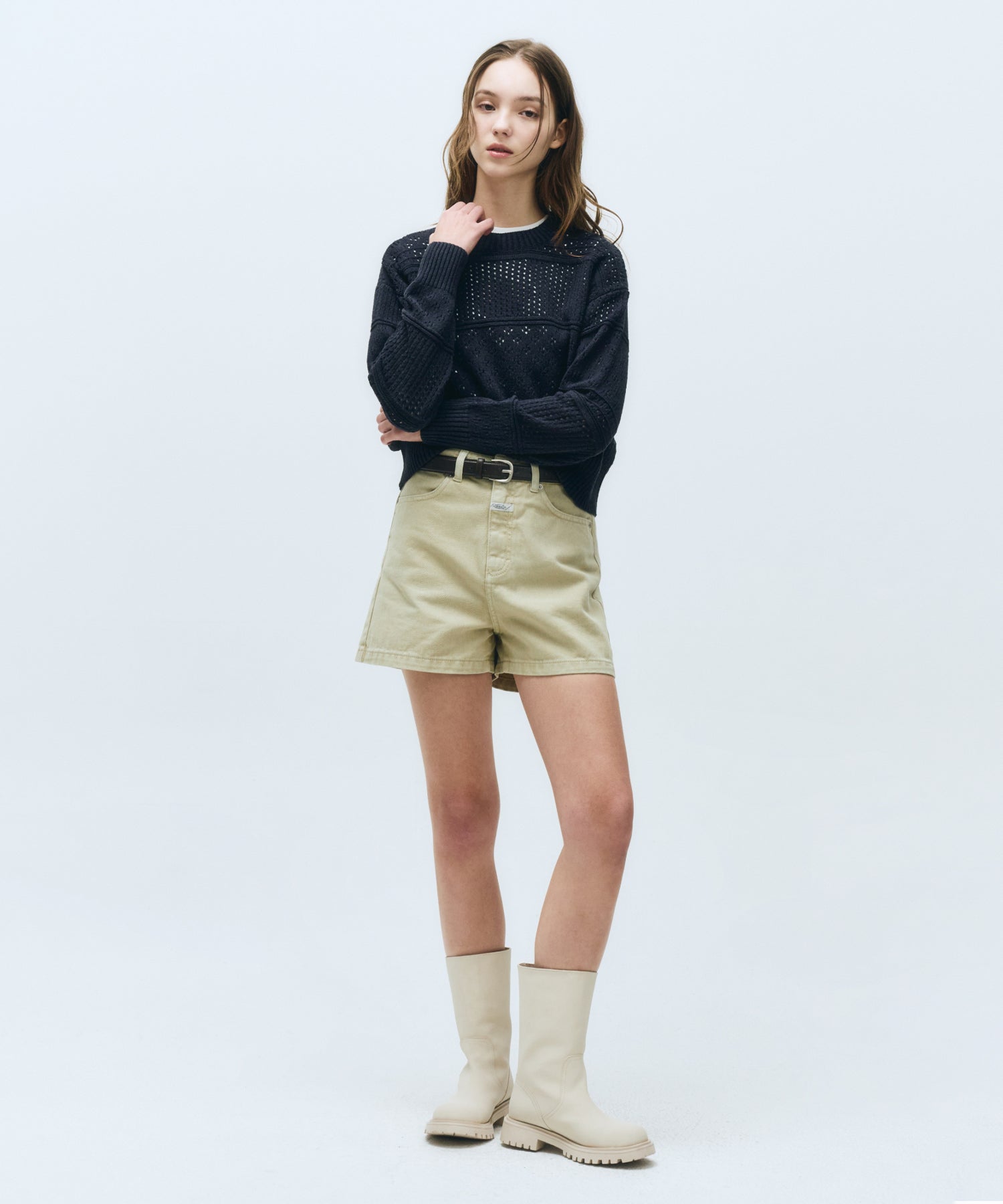 Marithe & Francois Girbaud - Crochet Knit Pullover (Navy) product image 6 | TRAB K-Fashion Australia