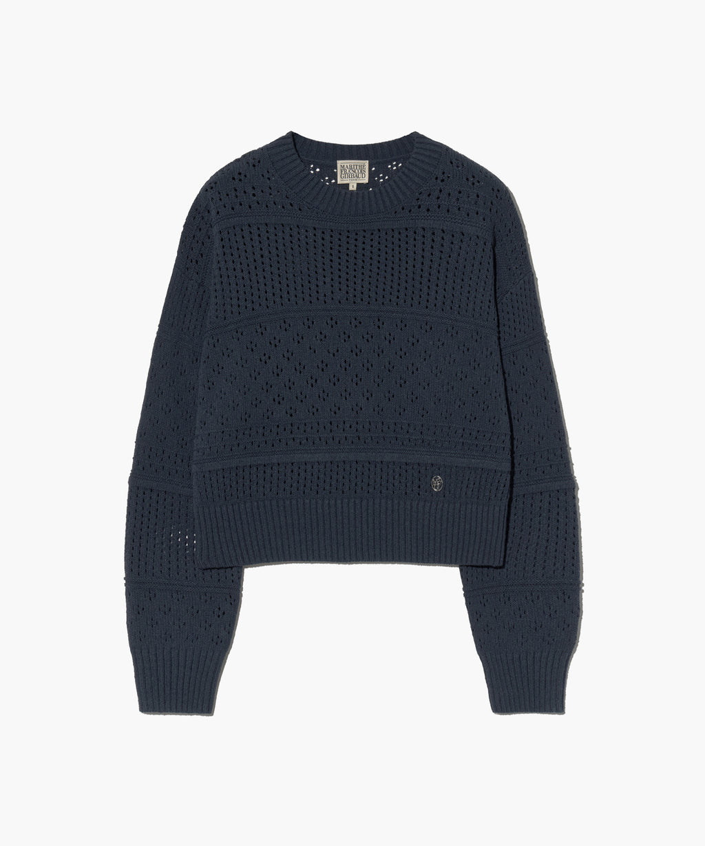 Marithe & Francois Girbaud - Crochet Knit Pullover (Navy) product image 8 | TRAB K-Fashion Australia