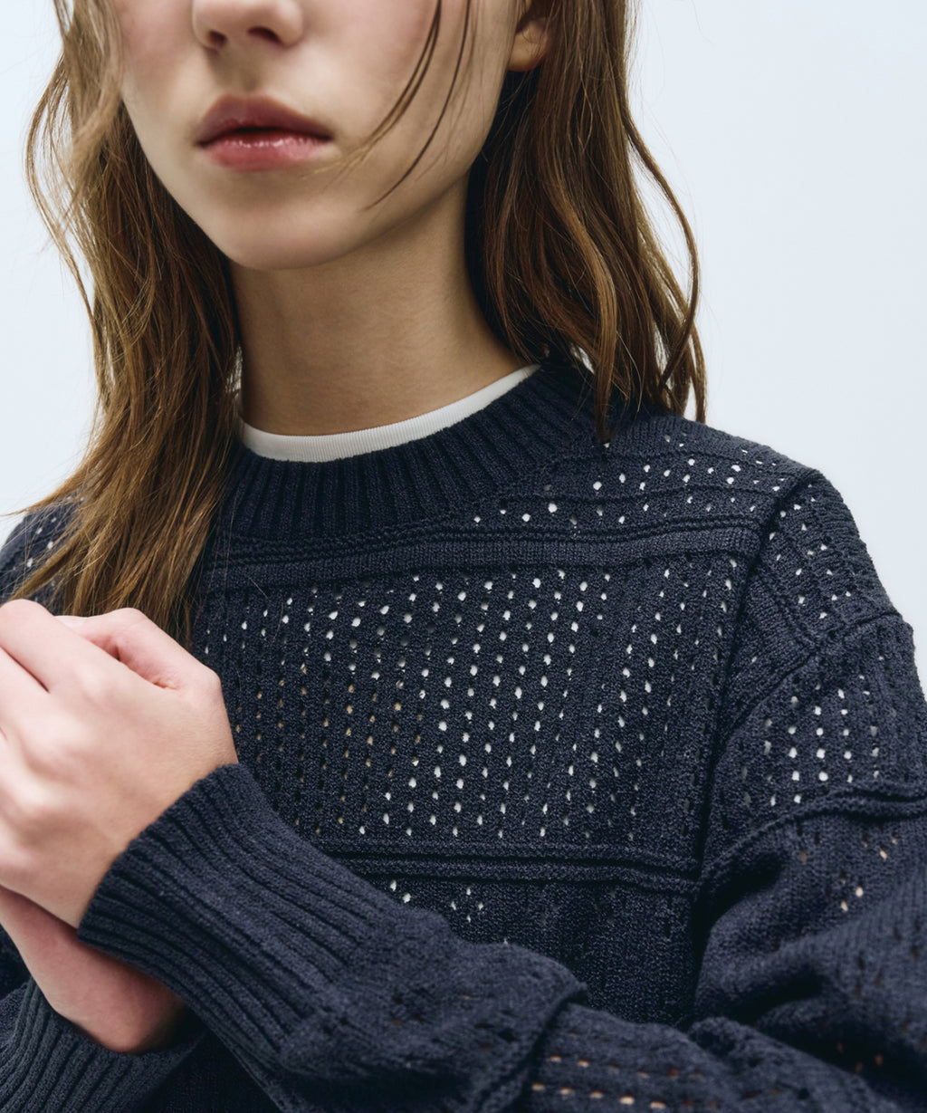 Marithe & Francois Girbaud - Crochet Knit Pullover (Navy) product image 3 | TRAB K-Fashion Australia