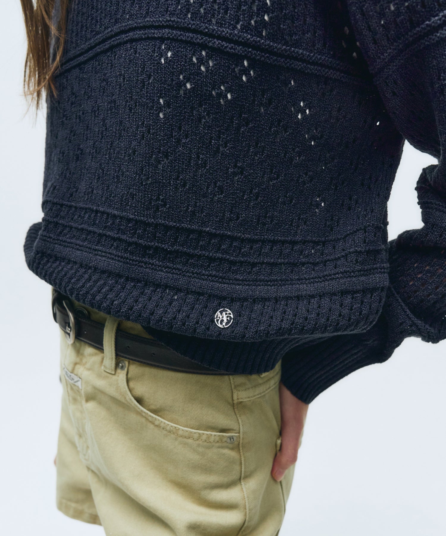 Marithe & Francois Girbaud - Crochet Knit Pullover (Navy) product image 4 | TRAB K-Fashion Australia