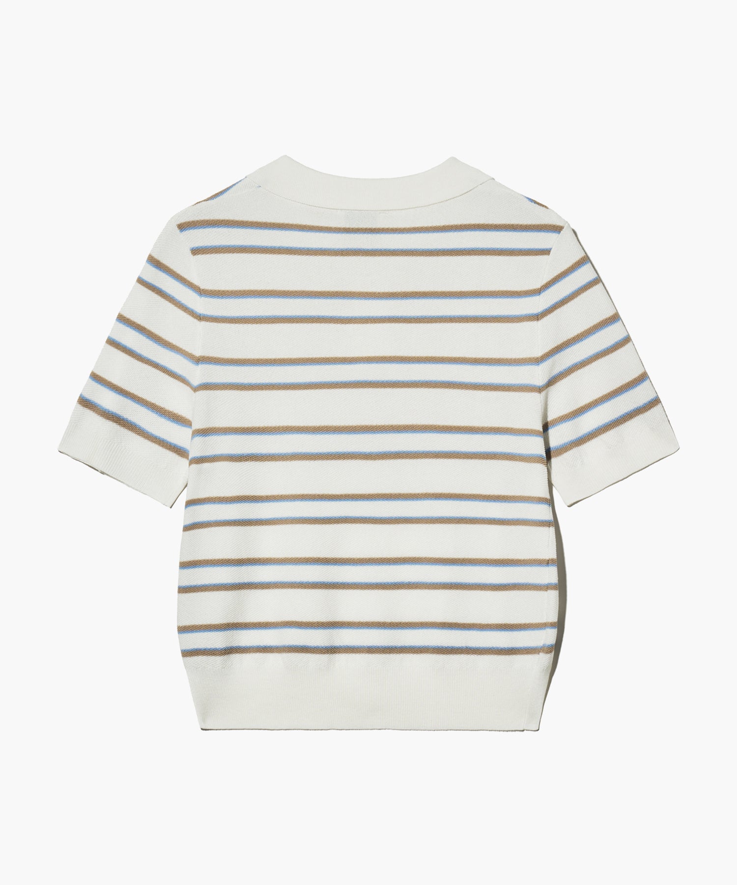 Marithe & Francois Girbaud - Half Sleeve Stripe Polo Knit (Ivory) product image 10 | TRAB K-Fashion Australia