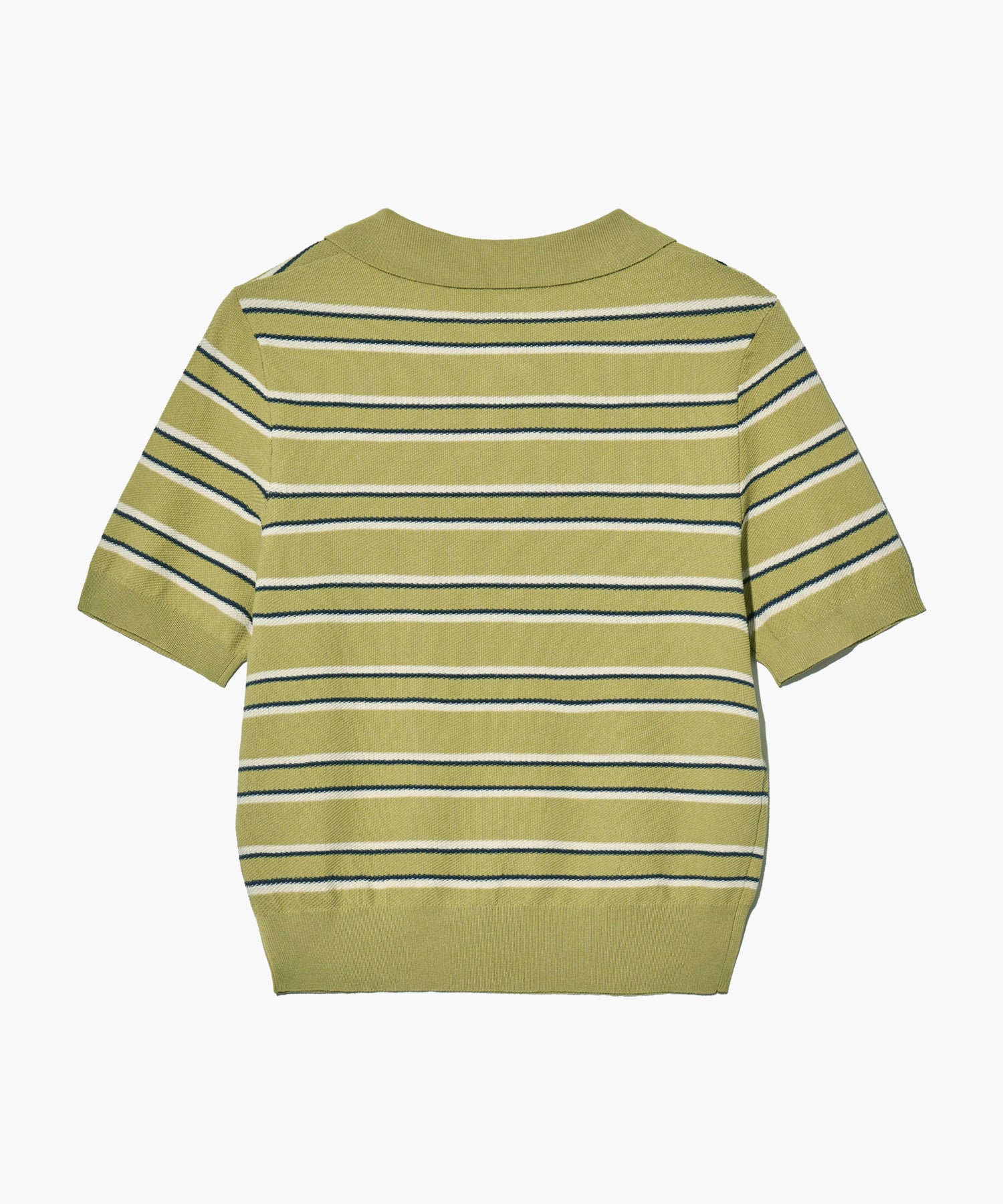 Marithe & Francois Girbaud - Half Sleeve Stripe Polo Knit (Olive) product image 8 | TRAB K-Fashion Australia