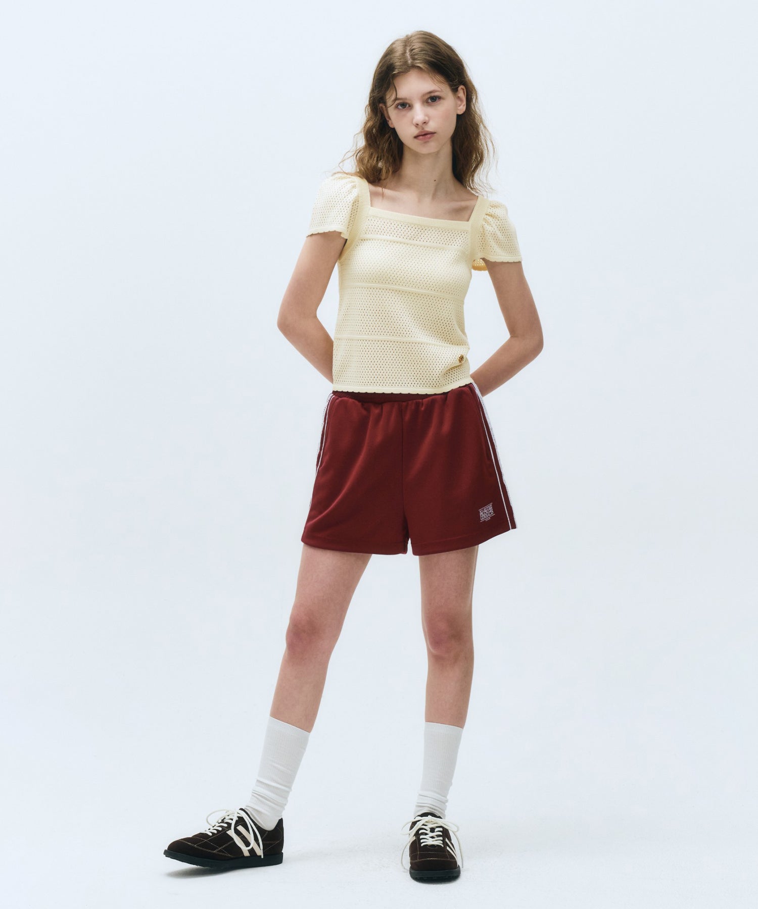 Marithe & Francois Girbaud - Ruffle Strap Knit Top (Ivory) product image 7 | TRAB K-Fashion Australia