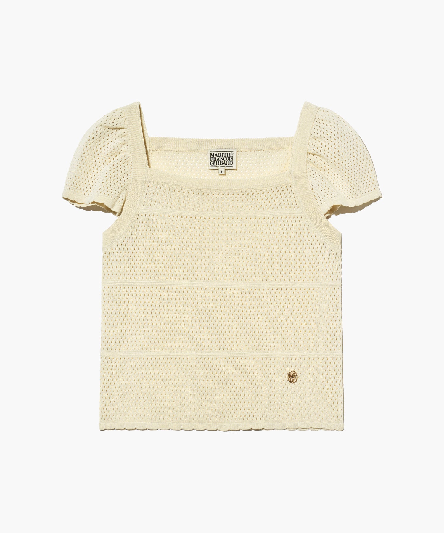 Marithe & Francois Girbaud - Ruffle Strap Knit Top (Ivory) product image 9 | TRAB K-Fashion Australia
