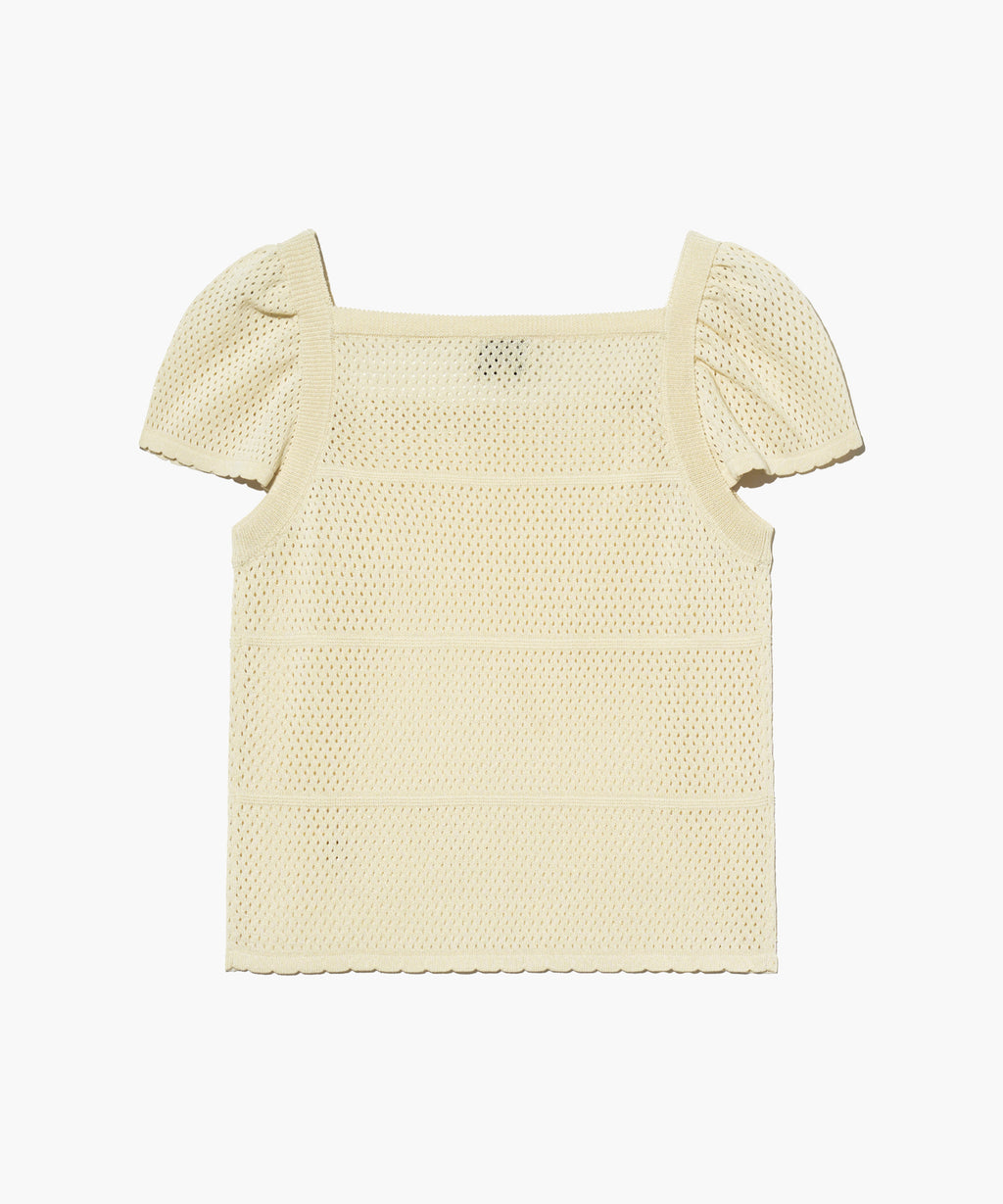 Marithe & Francois Girbaud - Ruffle Strap Knit Top (Ivory) product image 10 | TRAB K-Fashion Australia