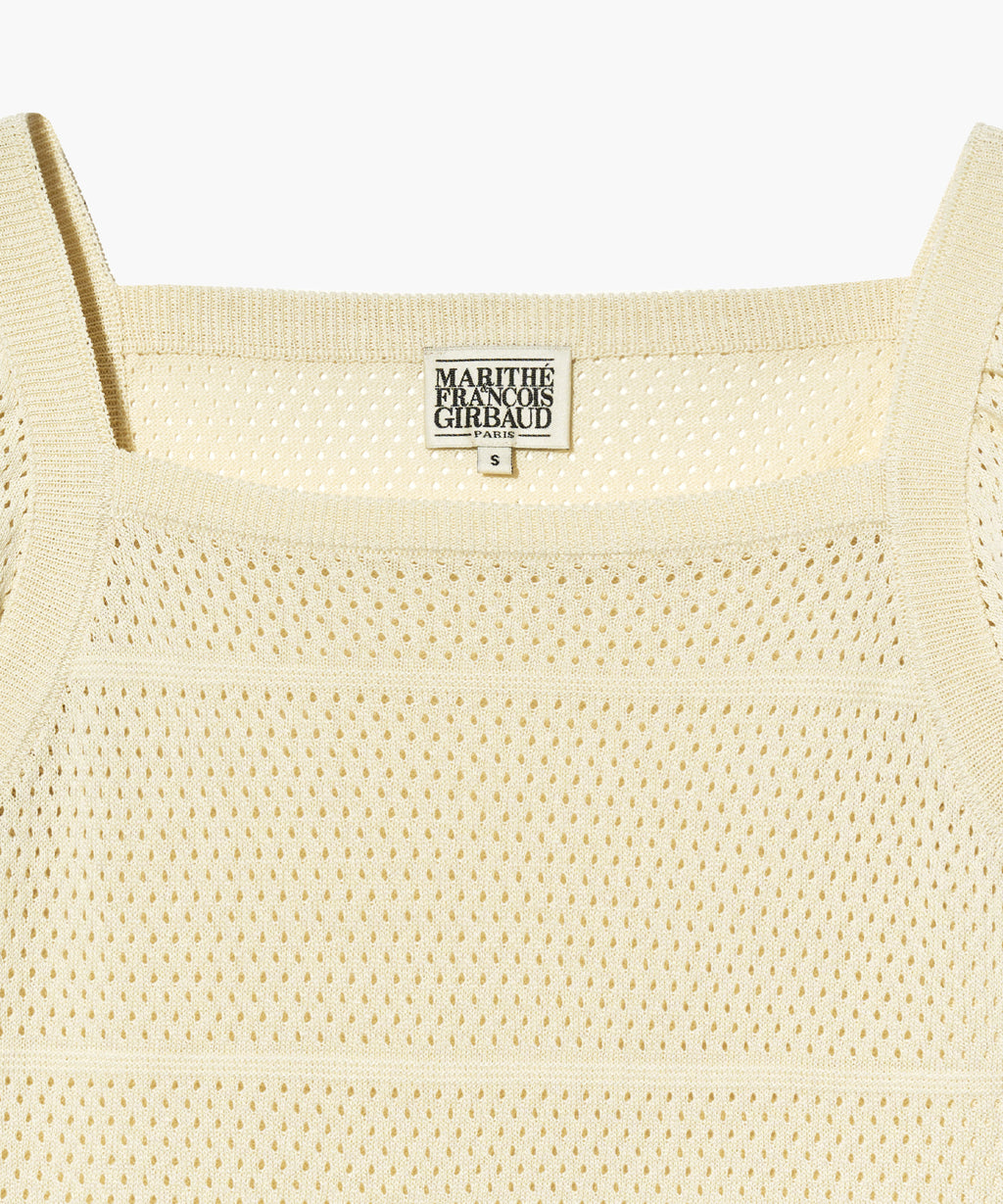 Marithe & Francois Girbaud - Ruffle Strap Knit Top (Ivory) product image 11 | TRAB K-Fashion Australia