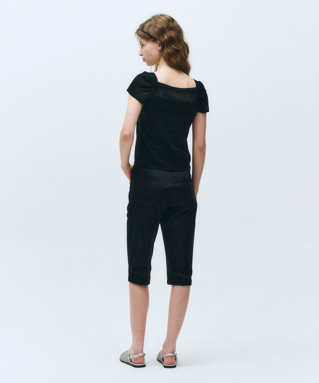 Marithe & Francois Girbaud - Ruffle Strap Knit Top (Black) product image 6 | TRAB K-Fashion Australia