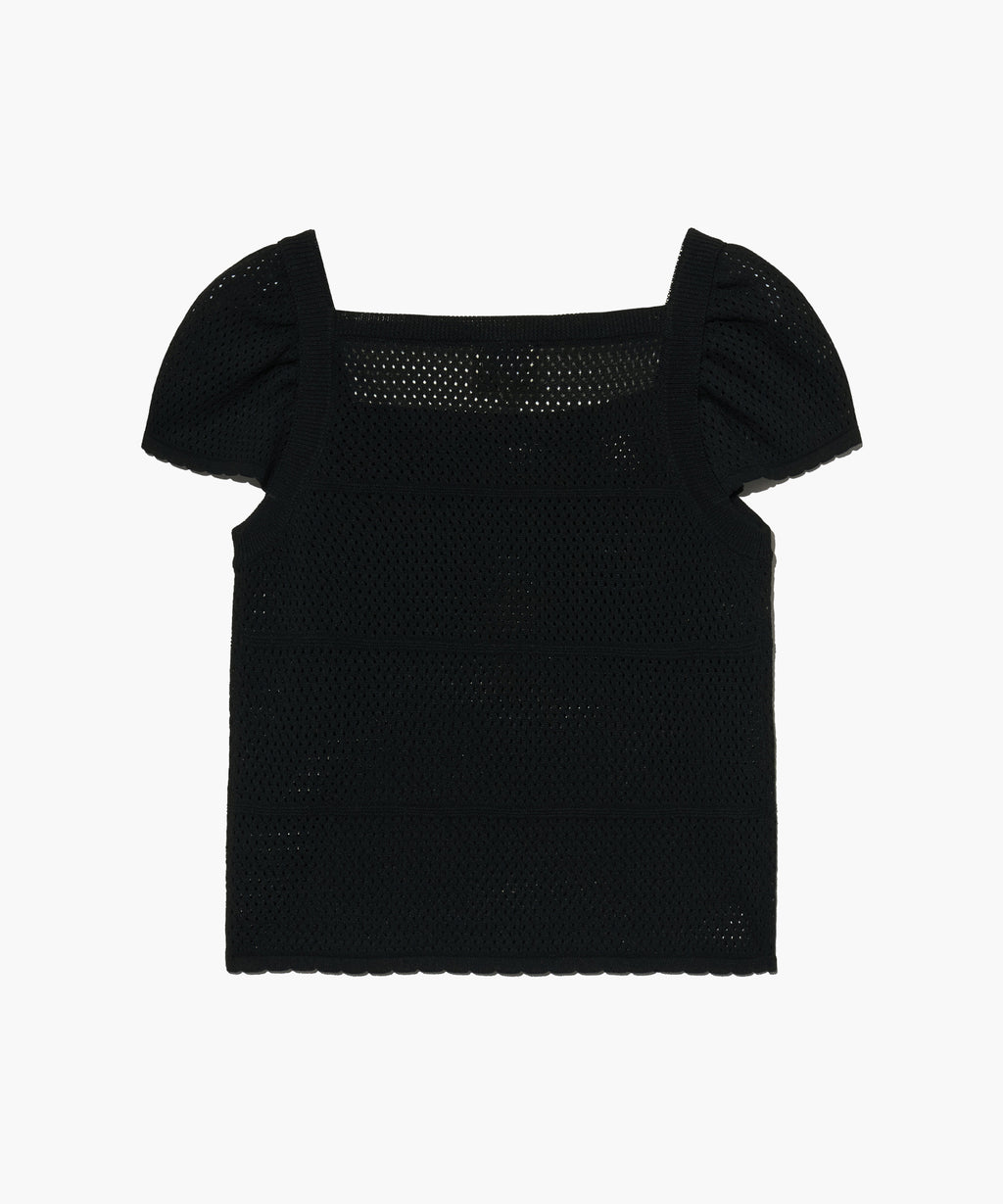 Marithe & Francois Girbaud - Ruffle Strap Knit Top (Black) product image 8 | TRAB K-Fashion Australia
