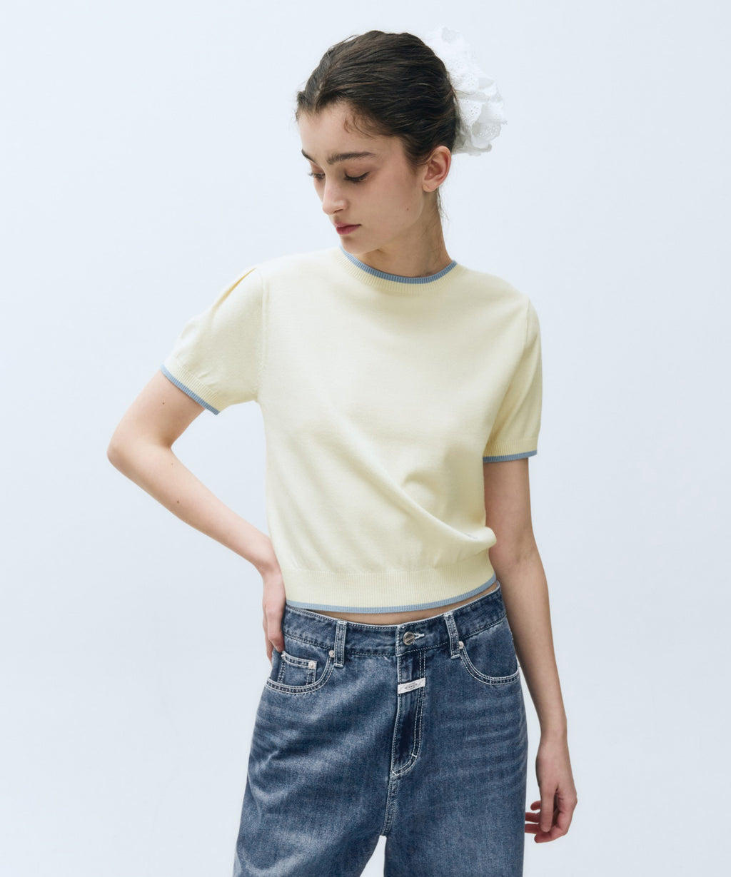 Marithe & Francois Girbaud - Ringer Half Knit (Ivory) product image 2 | TRAB K-Fashion Australia