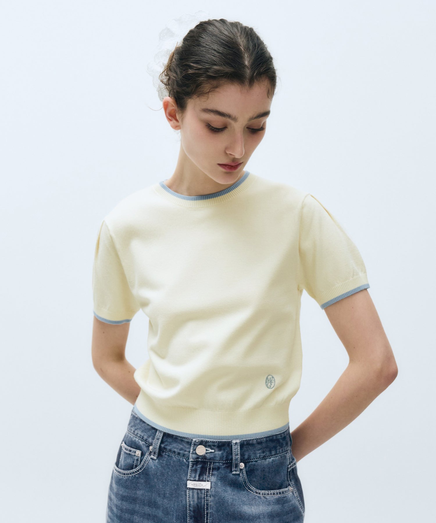 Marithe & Francois Girbaud - Ringer Half Knit (Ivory) product image 3 | TRAB K-Fashion Australia