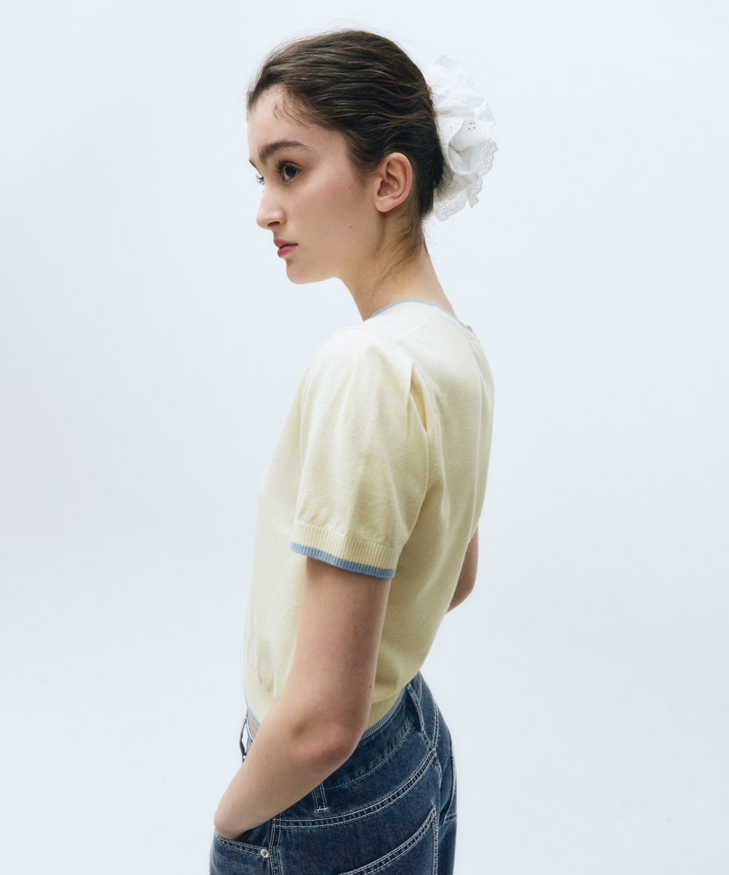 Marithe & Francois Girbaud - Ringer Half Knit (Ivory) product image 4 | TRAB K-Fashion Australia