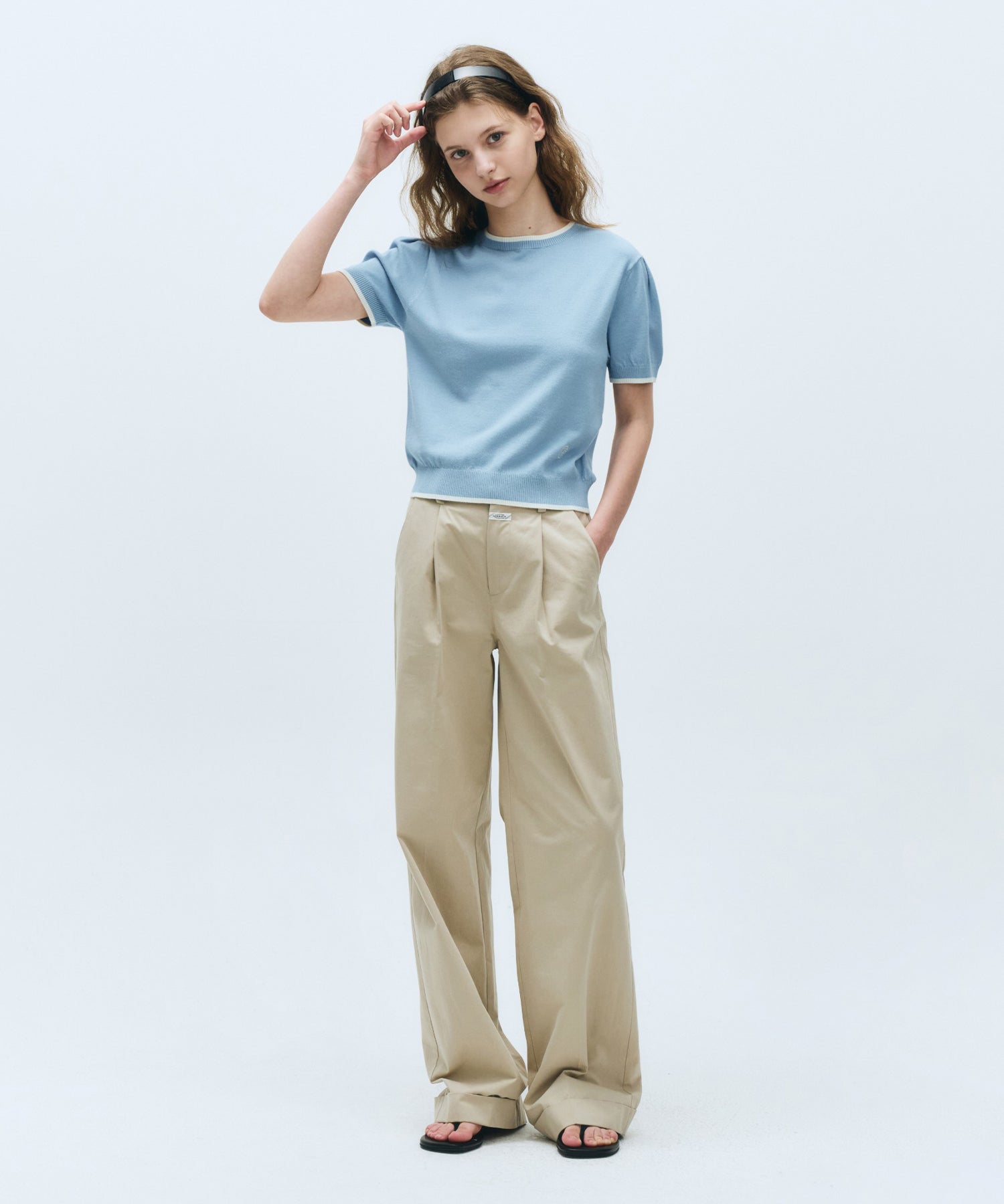 Marithe & Francois Girbaud - Ringer Half Knit (Sky Blue) product image 4 | TRAB K-Fashion Australia