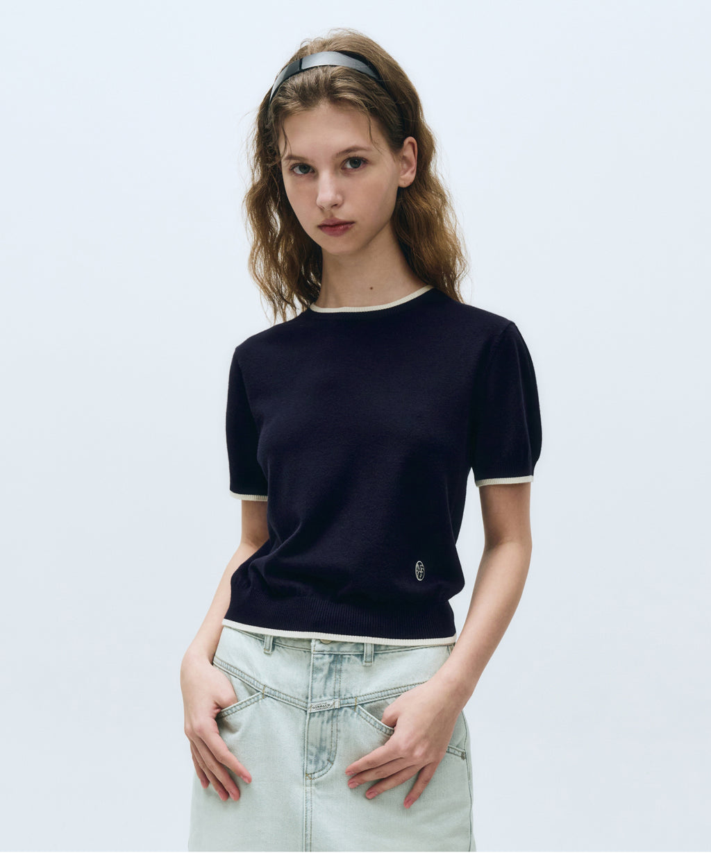 Marithe & Francois Girbaud - Ringer Half Knit (Navy) product image 2 | TRAB K-Fashion Australia