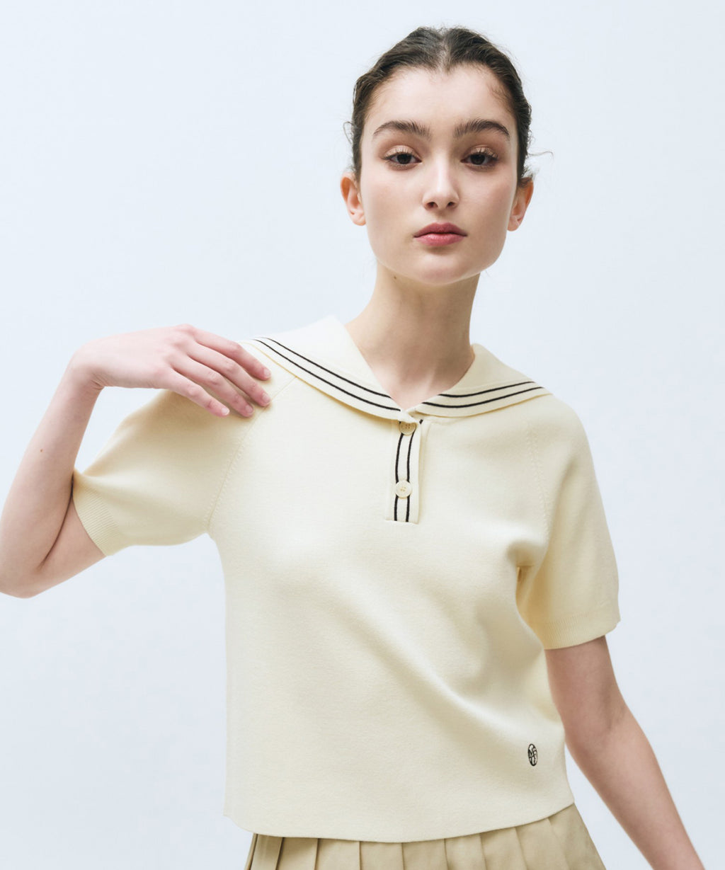 Marithe & Francois Girbaud - Marine Sailor Half Knit (Ivory) product image 3 | TRAB K-Fashion Australia