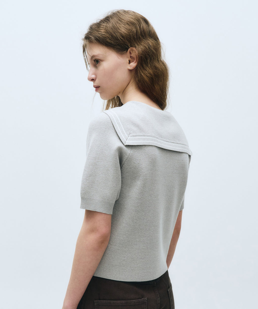 Marithe & Francois Girbaud - Marine Sailor Half Knit (Light Gray) product image 3 | TRAB K-Fashion Australia