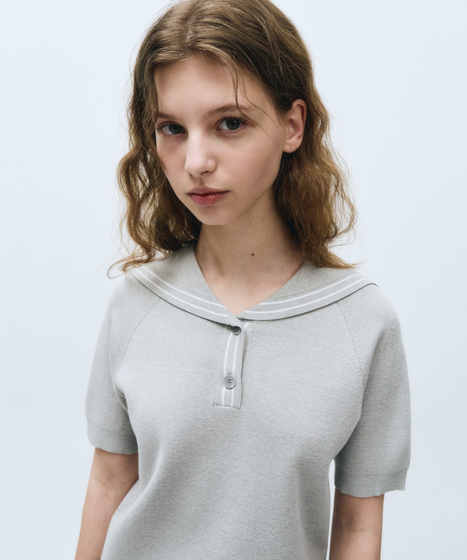 Marithe & Francois Girbaud - Marine Sailor Half Knit (Light Gray) product image 4 | TRAB K-Fashion Australia