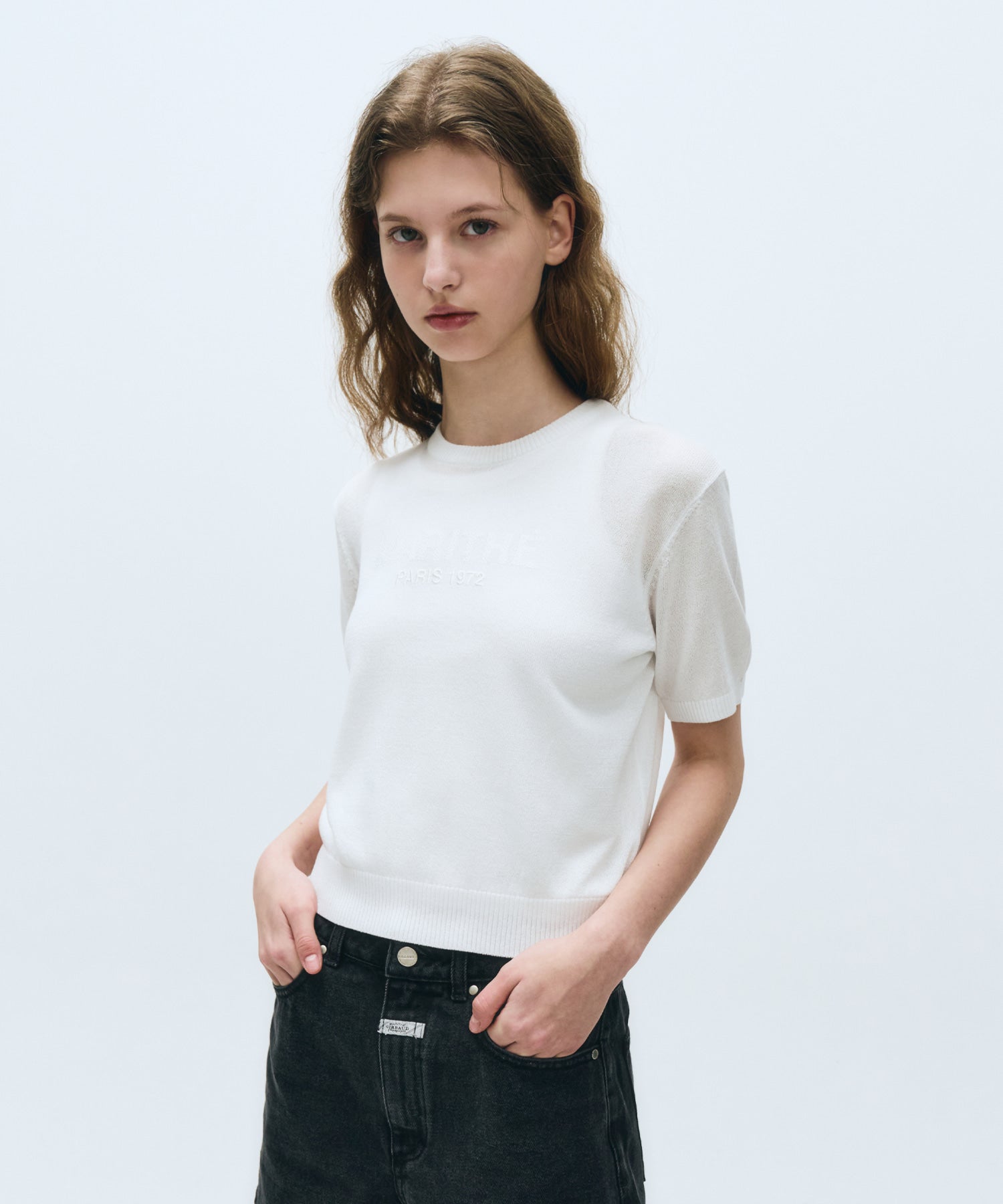 Marithe & Francois Girbaud - See Through Half Knit (White) product image 1 | TRAB K-Fashion Australia