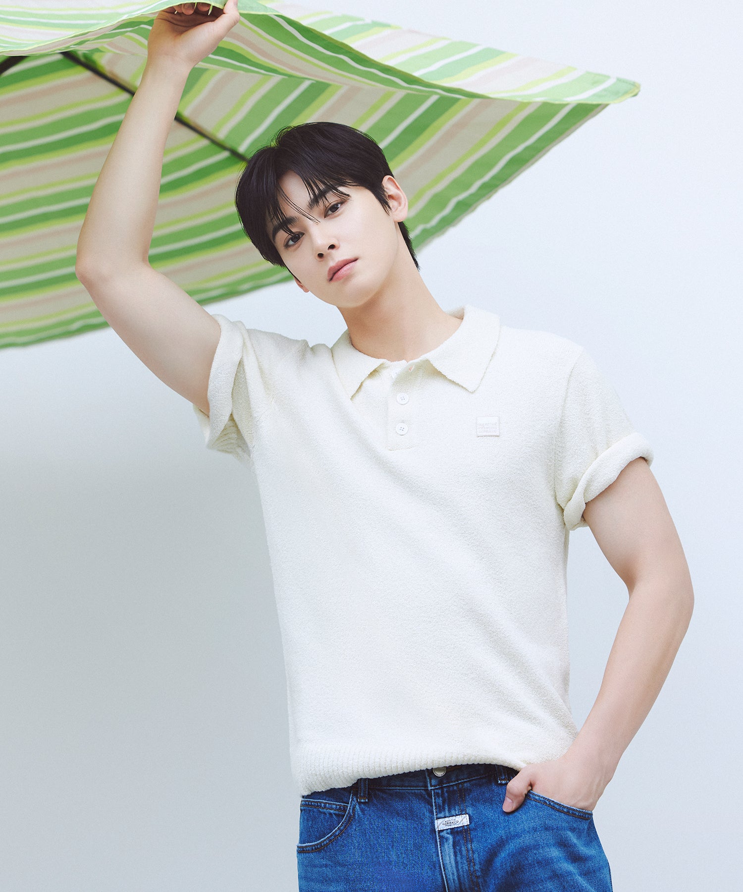 Marithe & Francois Girbaud - Collar Half Knit (Ivory) product image 1 | TRAB K-Fashion Australia