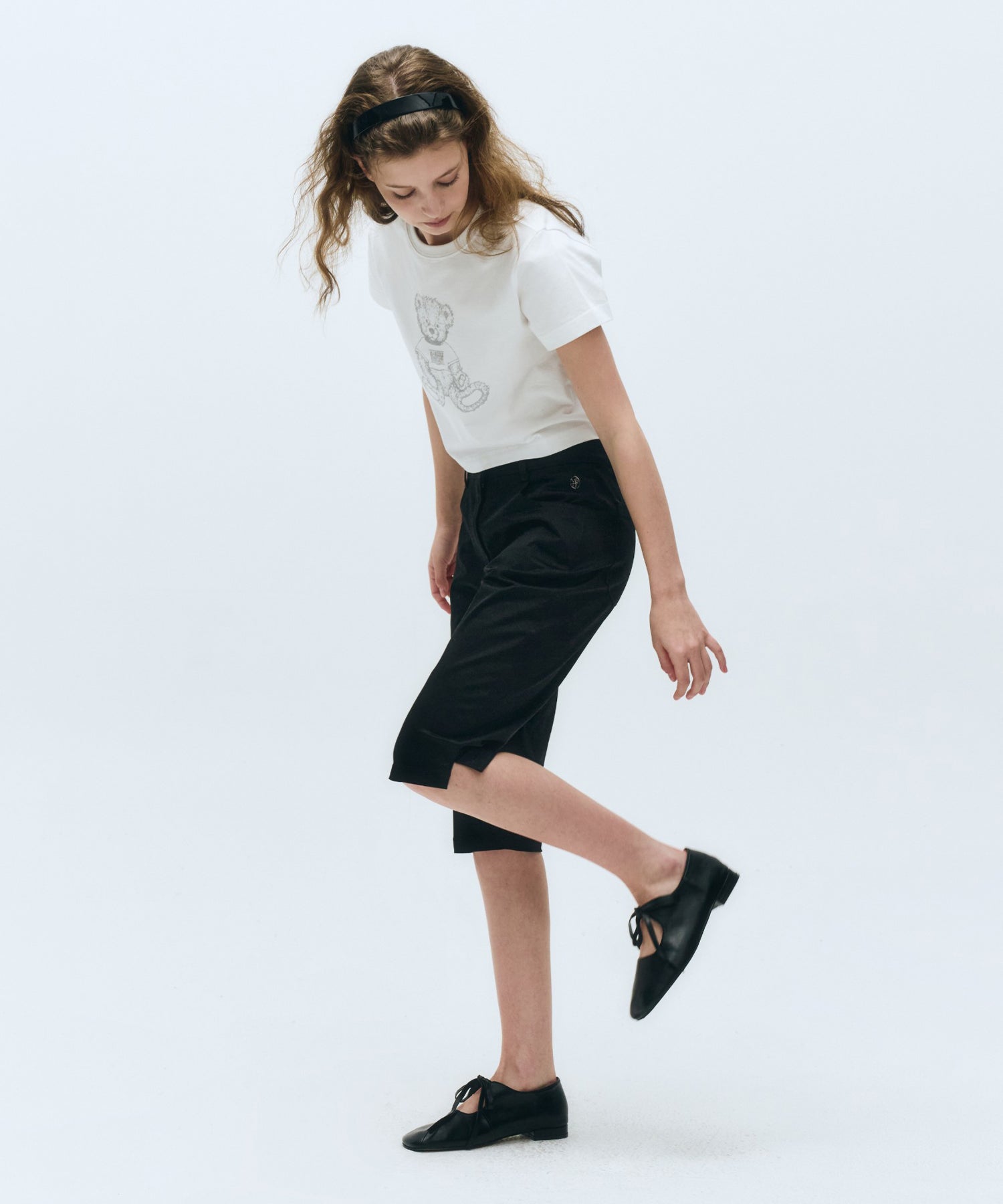 Marithe & Francois Girbaud - Sketch Doodle Bear Crop Tee (White) product image 5 | TRAB K-Fashion Australia