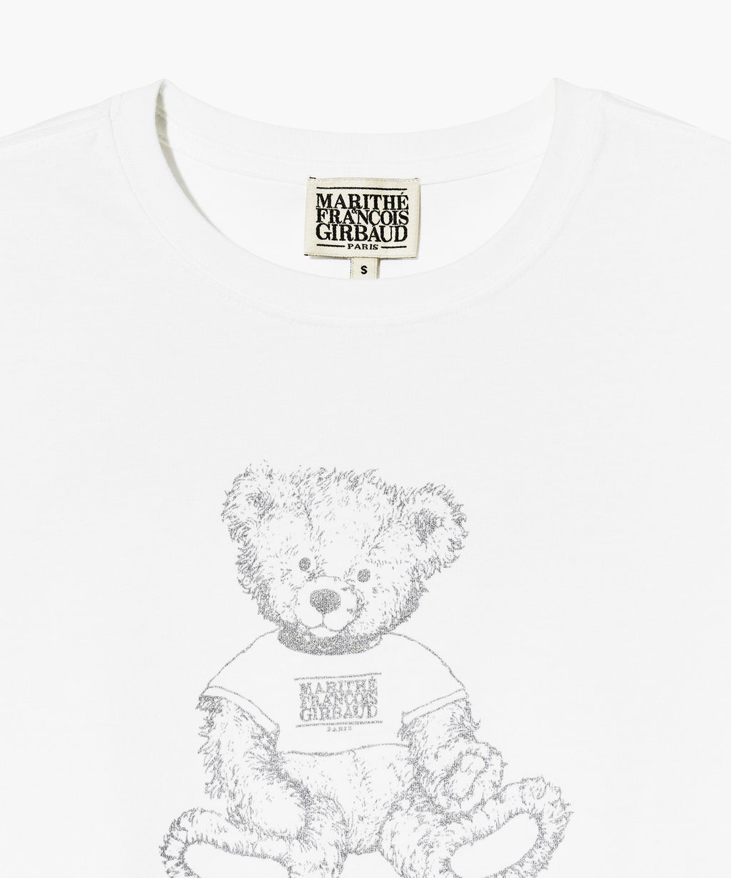 Marithe & Francois Girbaud - Sketch Doodle Bear Crop Tee (White) product image 9 | TRAB K-Fashion Australia