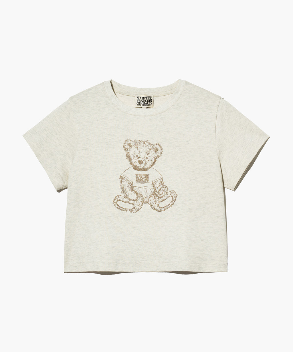 Marithe & Francois Girbaud - Sketch Doodle Bear Crop Tee (Oatmeal) product image 7 | TRAB K-Fashion Australia