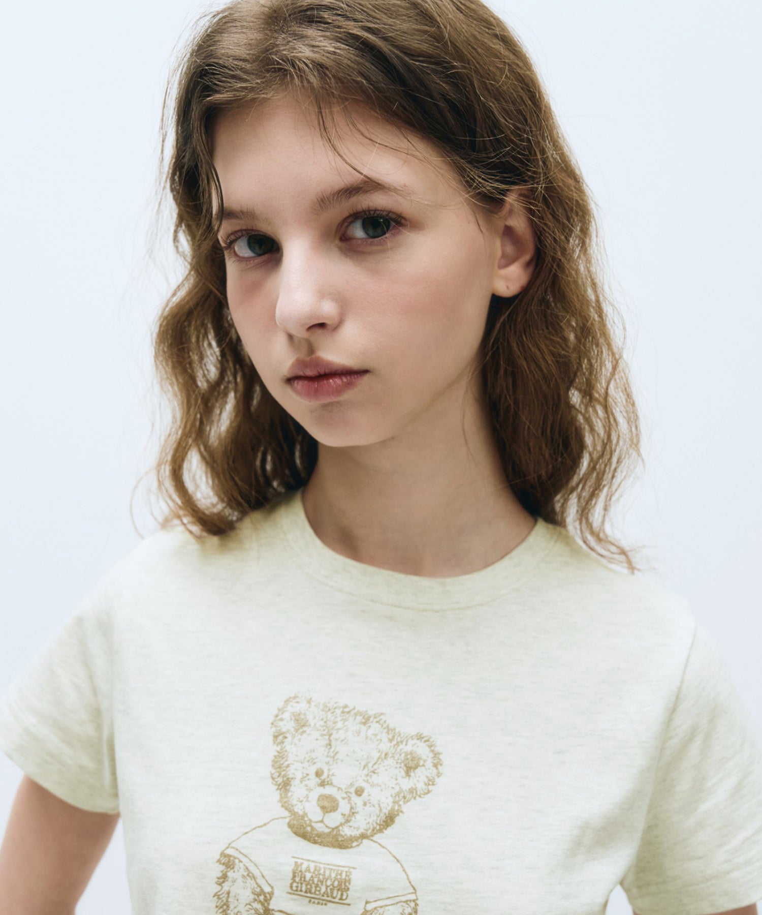 Marithe & Francois Girbaud - Sketch Doodle Bear Crop Tee (Oatmeal) product image 2 | TRAB K-Fashion Australia