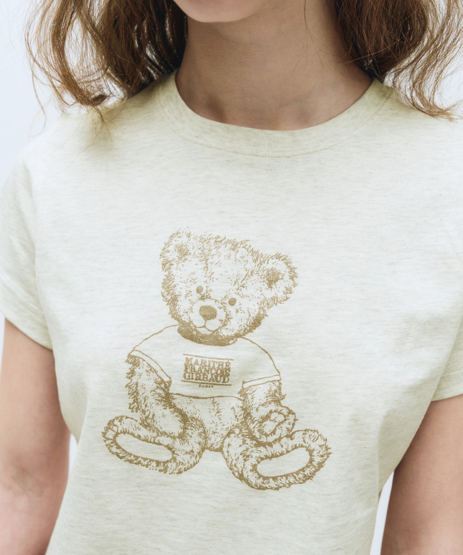 Marithe & Francois Girbaud - Sketch Doodle Bear Crop Tee (Oatmeal) product image 3 | TRAB K-Fashion Australia