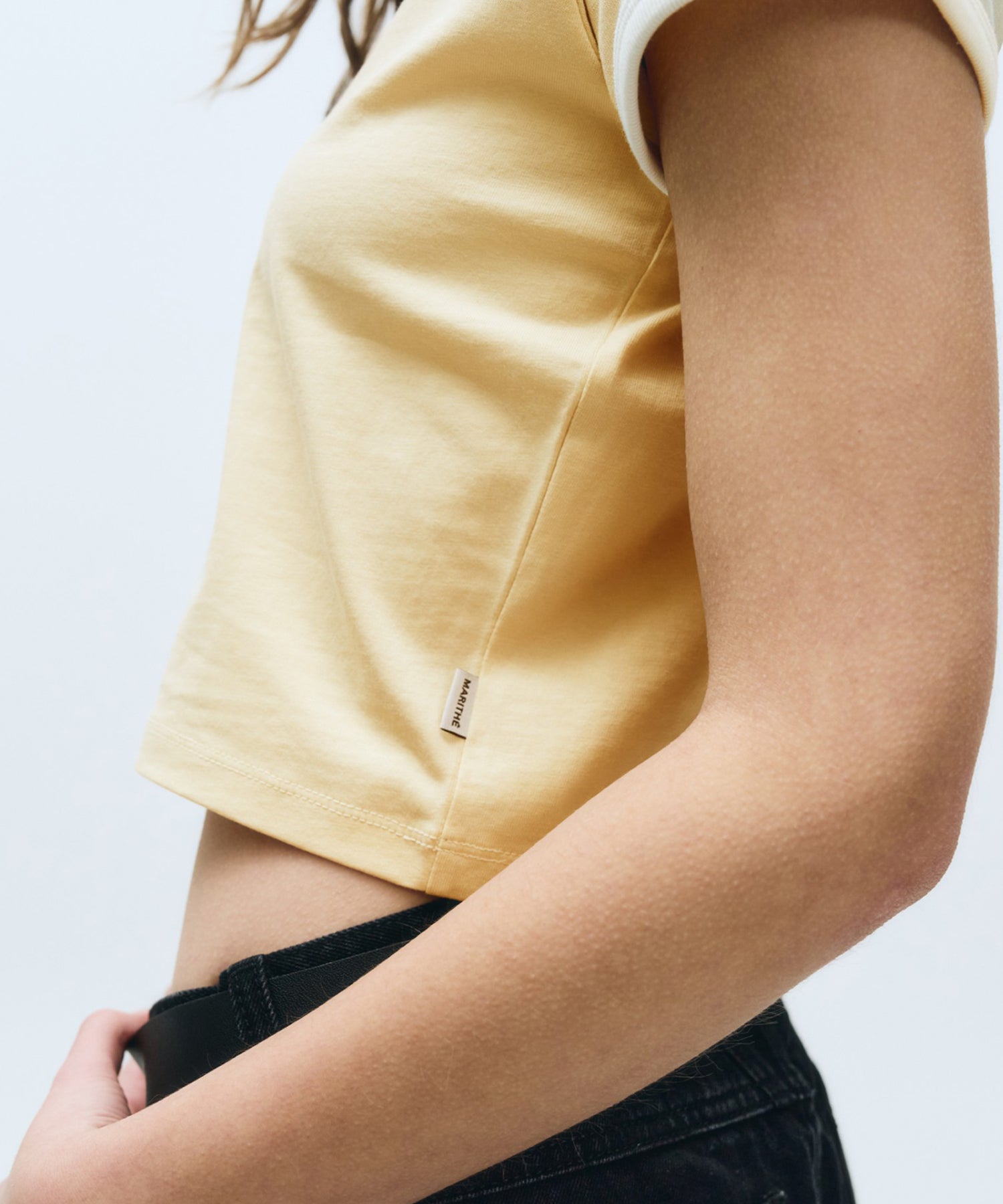 Marithe & Francois Girbaud - Heart Wappen Crop Ringer Tee (Butter) product image 4 | TRAB K-Fashion Australia