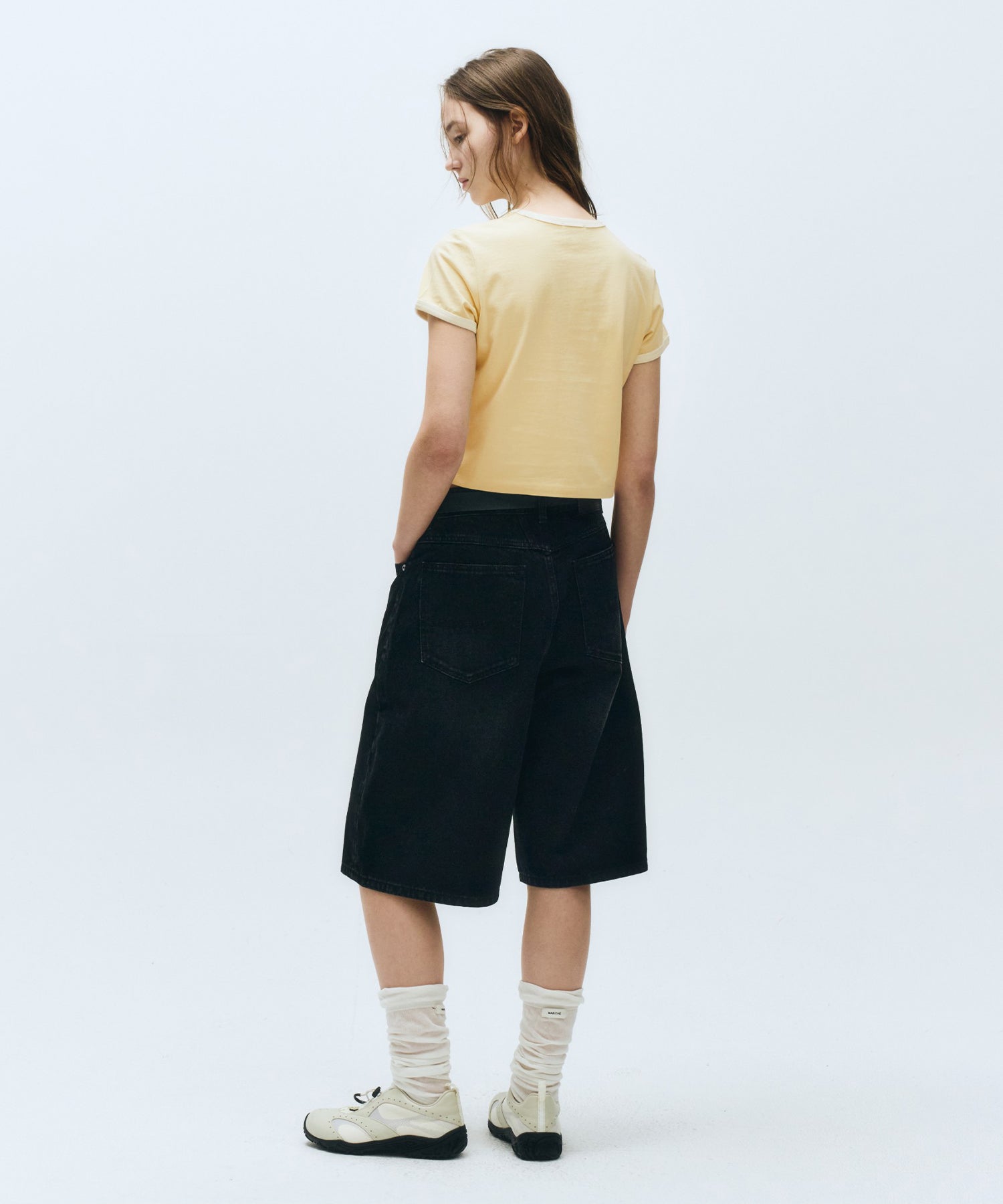 Marithe & Francois Girbaud - Heart Wappen Crop Ringer Tee (Butter) product image 7 | TRAB K-Fashion Australia