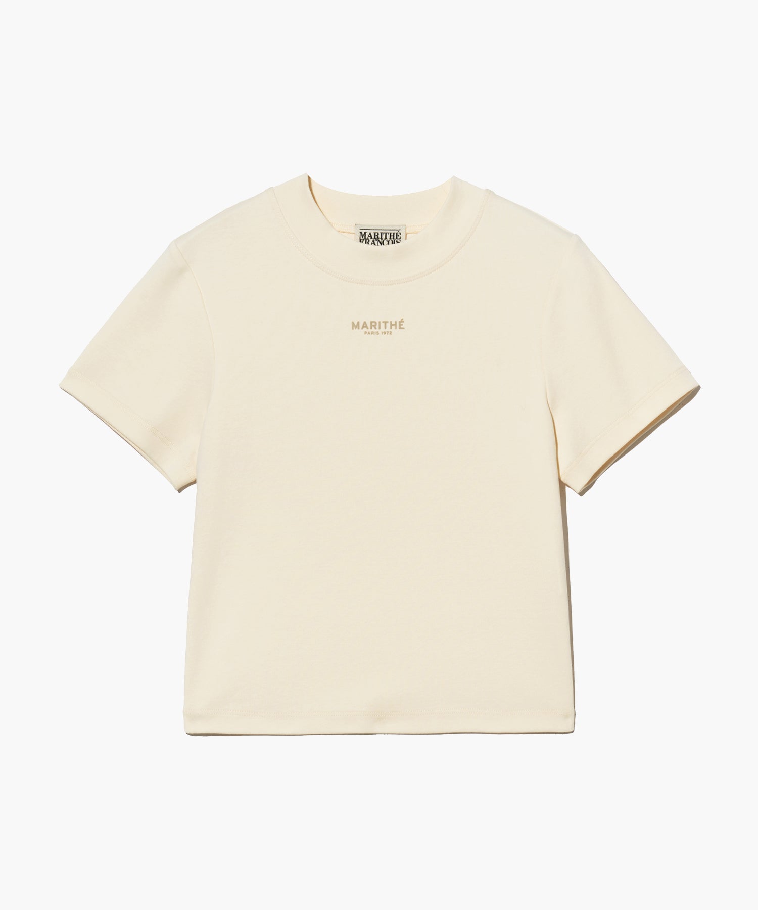 Marithe & Francois Girbaud - Mock Neck Crop Tee (Ivory) product image 1 | TRAB K-Fashion Australia